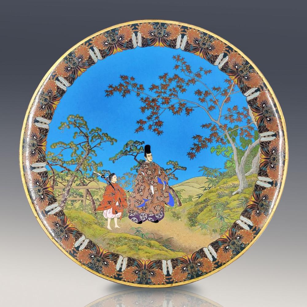 Antique Japanese Cloisonne Charger 19th Century Meiji Period NAMIKAWA QUALITY sold by RB Fine Arts, lot 3 — auction record photograph