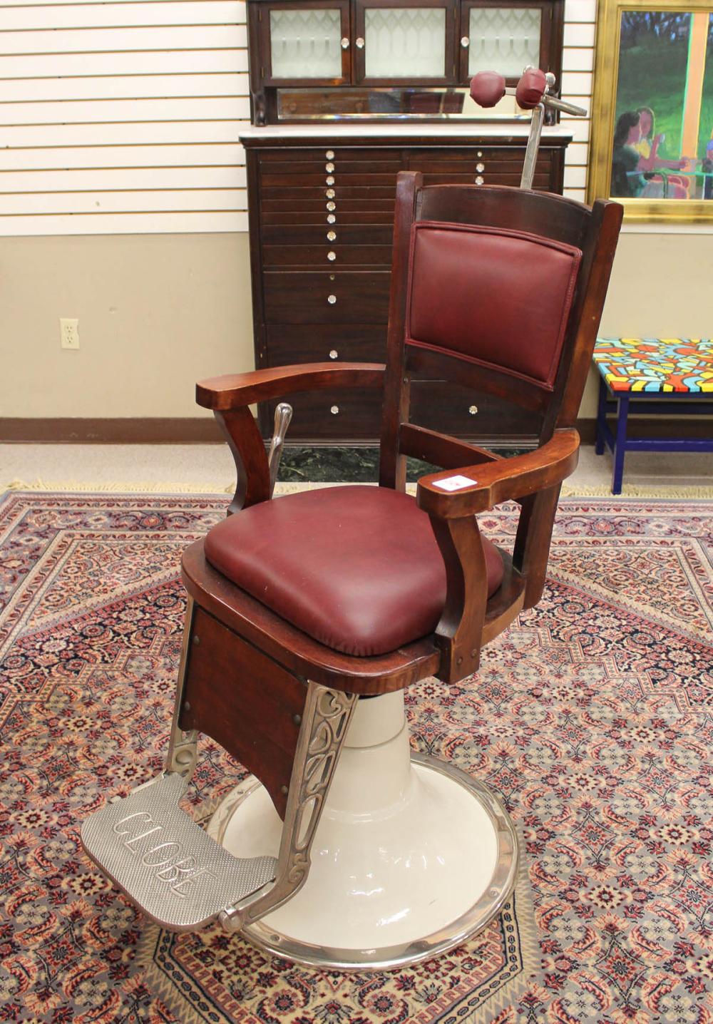 ANTIQUE BARBER CHAIR sold by O'Gallerie, lot 224 — auction record photograph