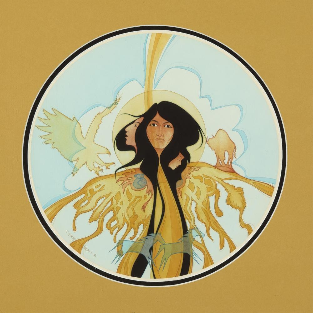 Jerry Ingram comparable auction result: jerry ingram eagle buffalo and horse dreams ca 1980