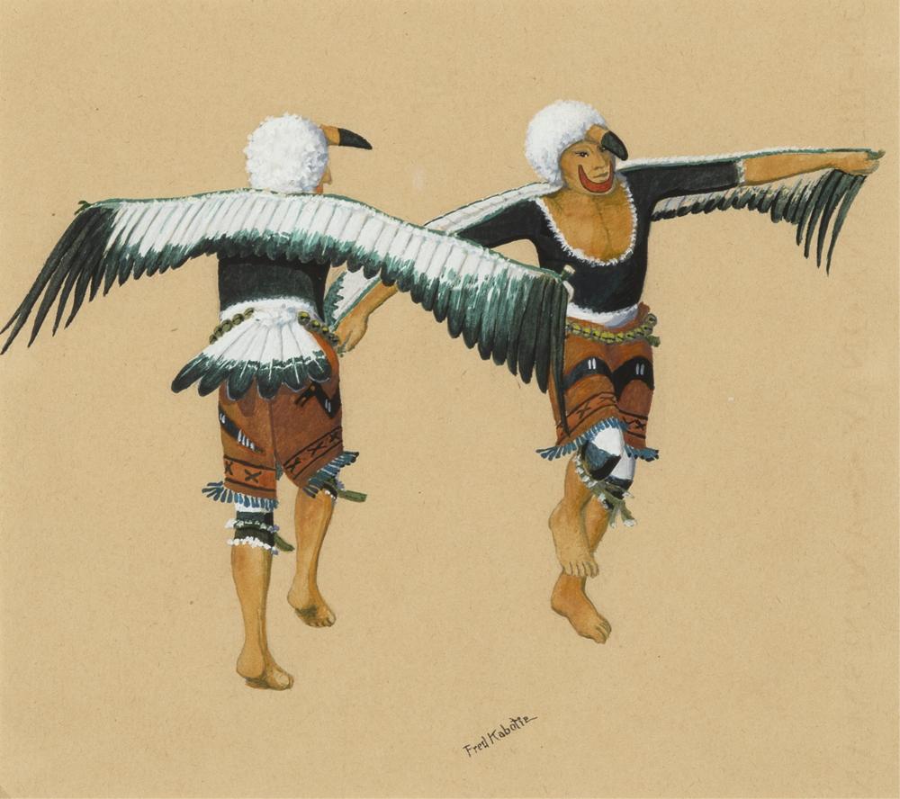 Fred Kabotie comparable auction result: fred kabotie pair of eagle dancers ca 1930
