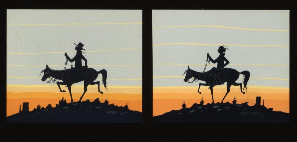 Robert Chee comparable auction result: robert chee din riders at sunset
