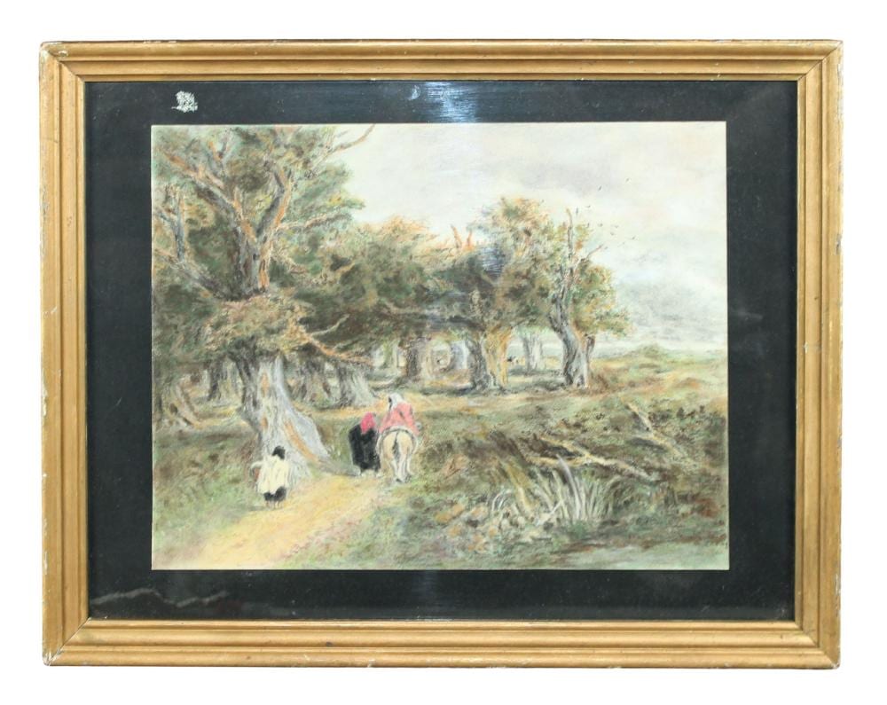 George Ernest Colby comparable auction result: george ernest colby pastel drawing on paper painting wooded landscape