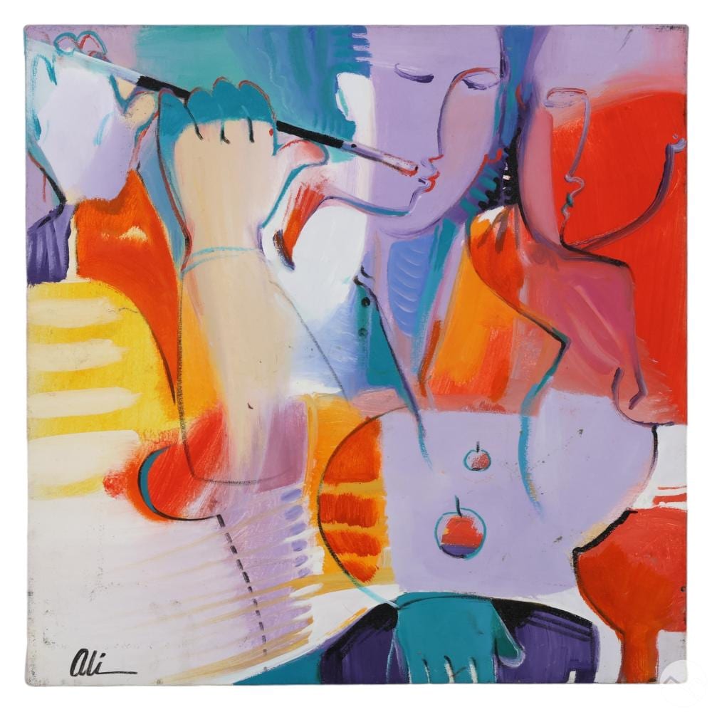 Ali Golkar comparable auction result: ali golkar b 1948 modern abstract figural painting