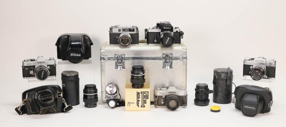 Lot of Vintage Cameras & Lenses Nikon, Canon sold by Willow Auction House, lot 81 — auction record photograph
