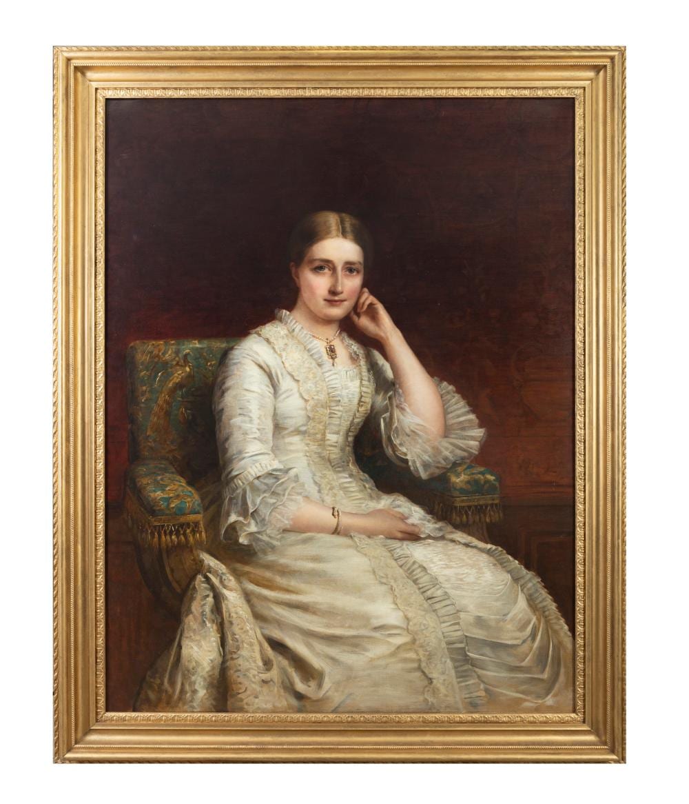 edwin long 1829 1891 portrait of a lady in a white dress seated oil on canvas 160 x 131cm signed and dated · Adam's · 2024-08-28 Edwin Long comparable auction result: edwin long 1829 1891 portrait of a lady in a white dress seated oil on canvas 160 x 131cm signed and dated