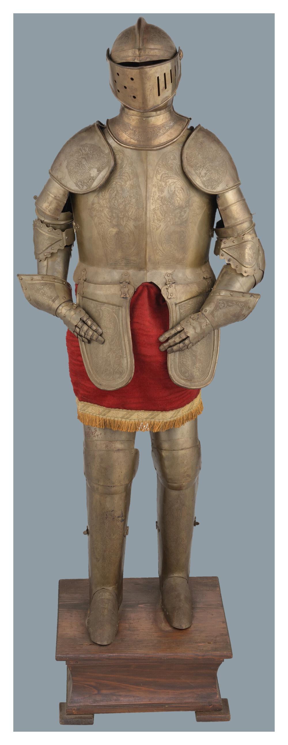 Victorian Era Miniature Etched Suit of 16th Century Style Armor sold by Rock Island Auction Company, lot 292 — auction record photograph