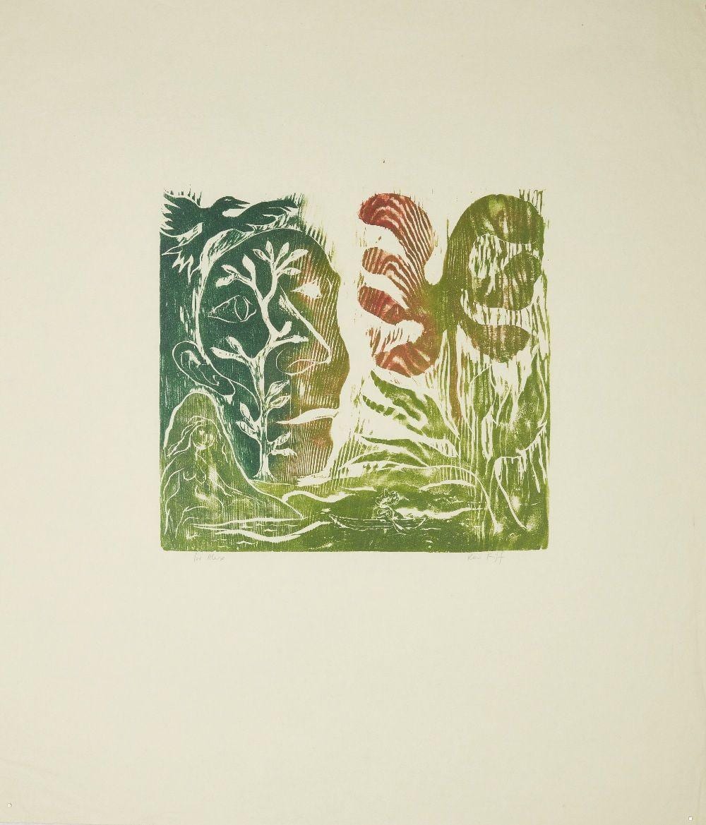 Ken Kiff comparable auction result: ken kiff green flower 1991