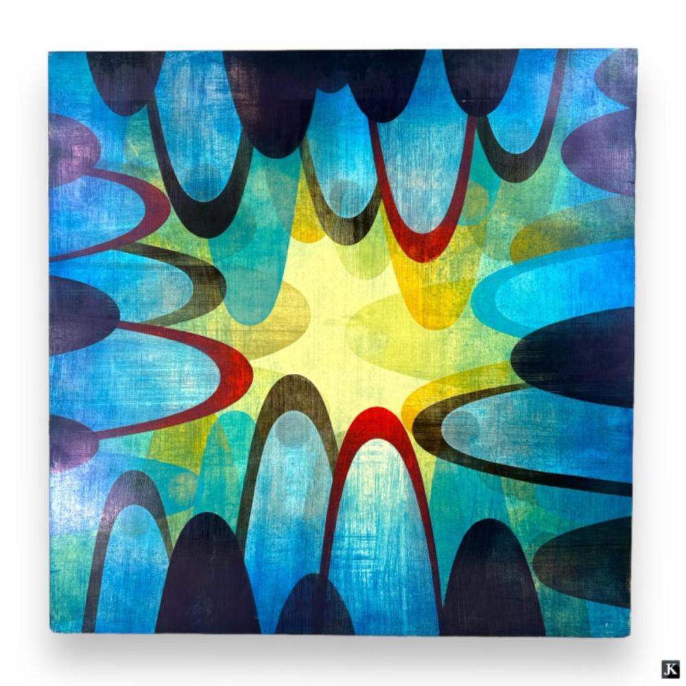 Paul Aho comparable auction result: paul aho usa b1954 abstract oil painting board