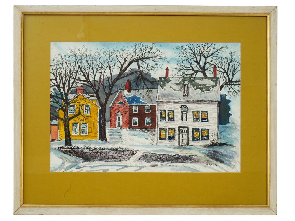 John Kasyn comparable auction result: canadian winter watercolor painting by john kasyn