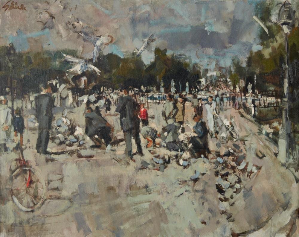 shirl goedike american b 1923 mid pm tuileries garden paris 1959 oil on canvas 24 x 30in 61 x 76cm · Andrew Jones Auctions · 2024-08-27 Shirl Goedike comparable auction result: shirl goedike american b 1923 mid pm tuileries garden paris 1959 oil on canvas 24 x 30in 61 x 76cm