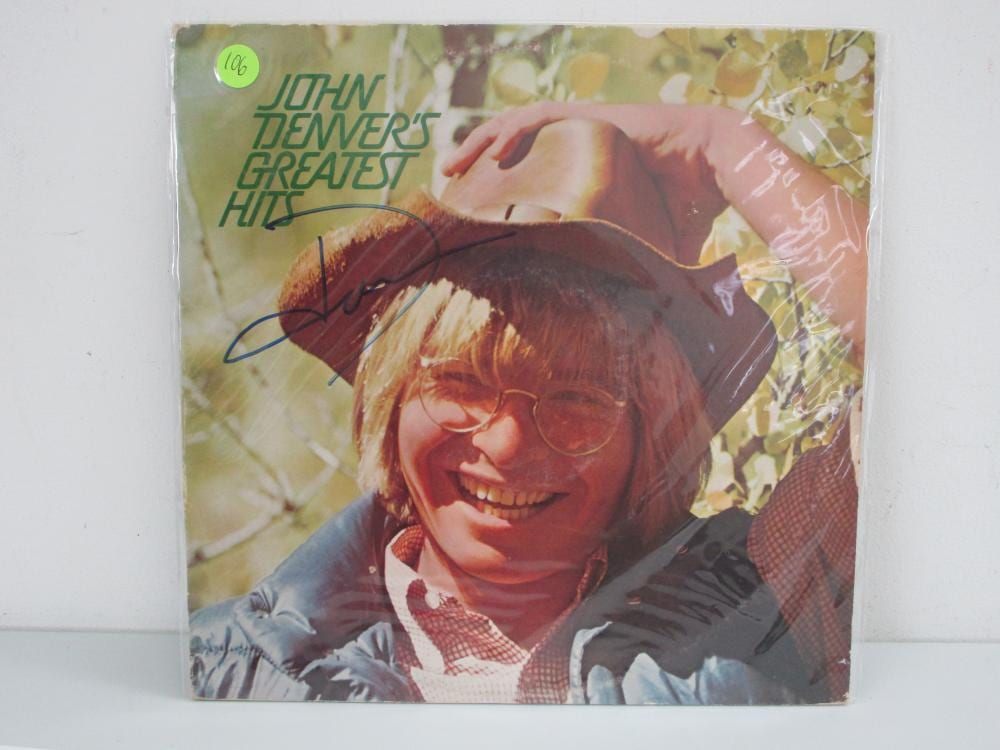 John Denver comparable auction result: john denver greatest hits signed autographed record album cc coa