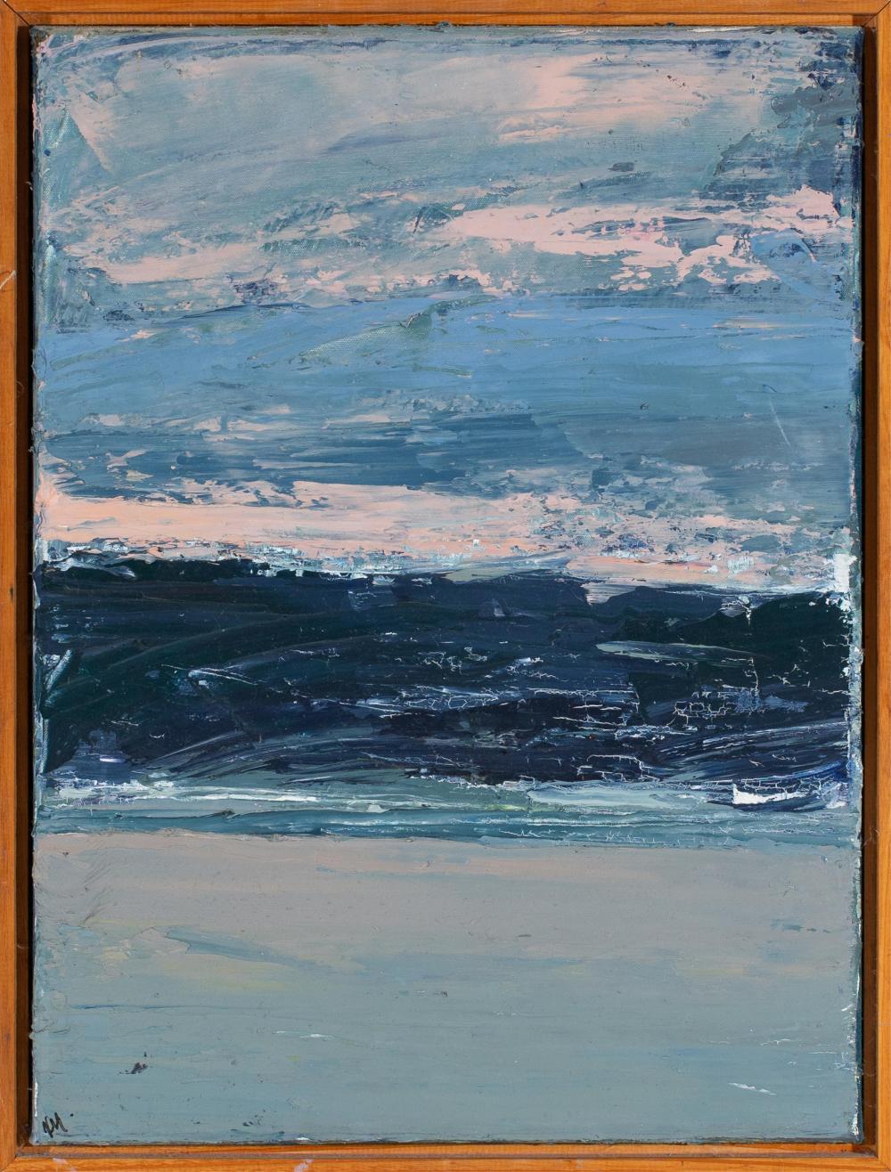 Laura Matthews comparable auction result: laura matthews 1964 north head dusk oil on canvas 52x40cm