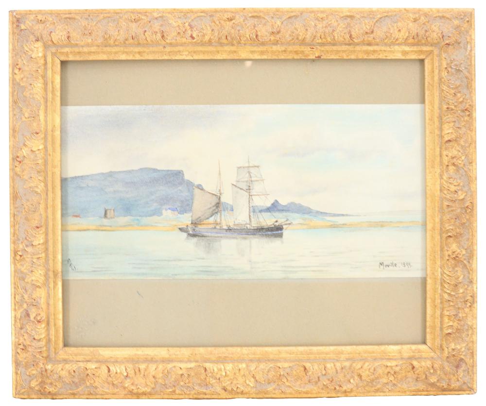 Alexander Williams comparable auction result: alexander williams 1846 1930 irish watercolor schooner off moville