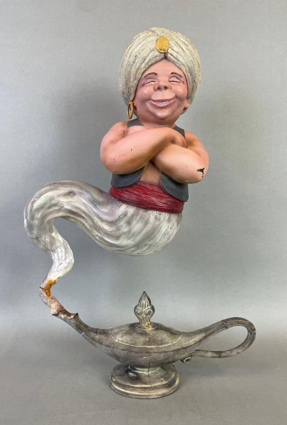 Very Rare Early 20th Century Aladdin Oil Lamps Genie Advertising Store Display sold by Matthew Bullock Auctioneers, lot 54 — auction record photograph