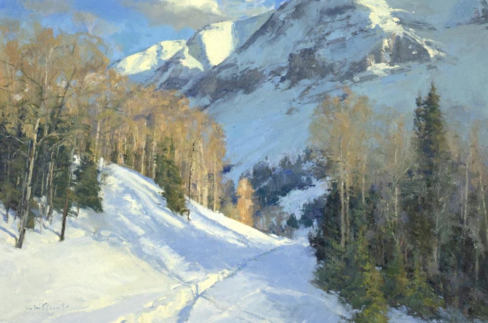 skip whitcomb 1946 trail into the back country · Jackson Hole Art Auction · 2024-09-14 Skip Whitcomb comparable auction result: skip whitcomb 1946 trail into the back country
