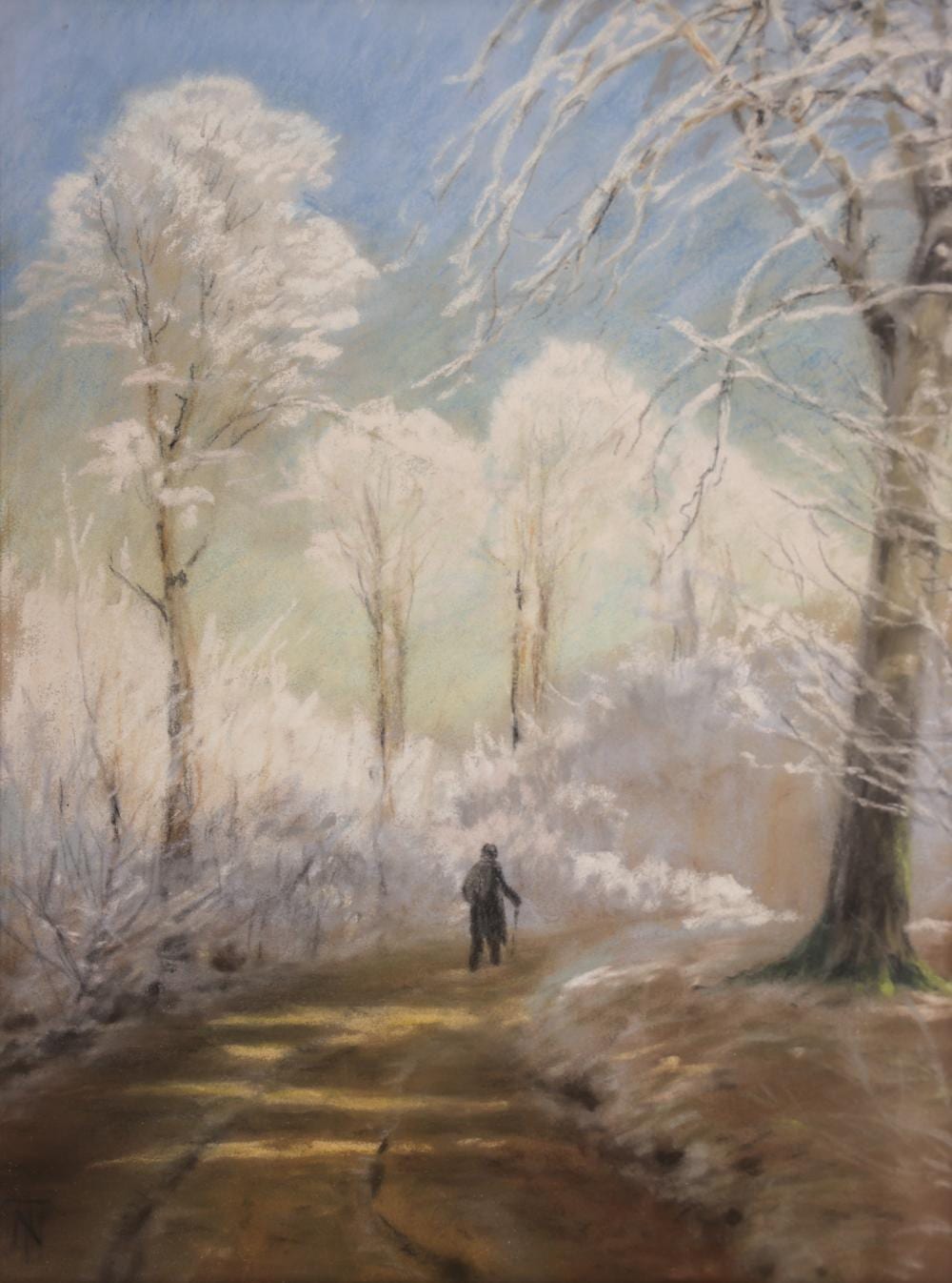 Thorvald Simeon Niss comparable auction result: thorvald niss winter walk pastel