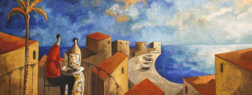 Didier Lourenco comparable auction result: didier lourenco pareja al balcon large oil
