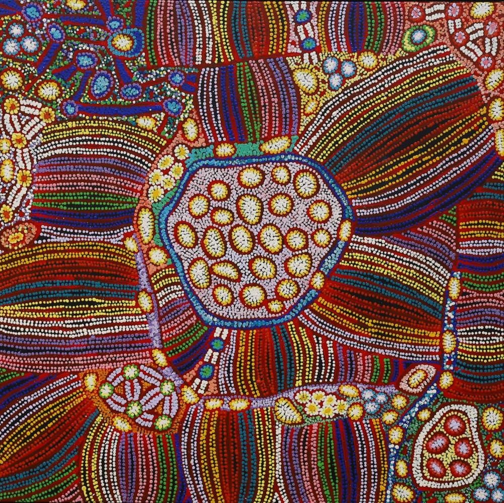 Esther Bruno Nangala comparable auction result: esther bruno nangala marrapinti acrylic on linen 101cm x 102cm