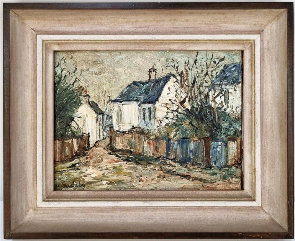 Doreen Gadsby comparable auction result: doreen gadsby australian 1926 2016 quiet lane oil on board signed lower left 14 x 19 cm framed 23 x 28 cm titled verso