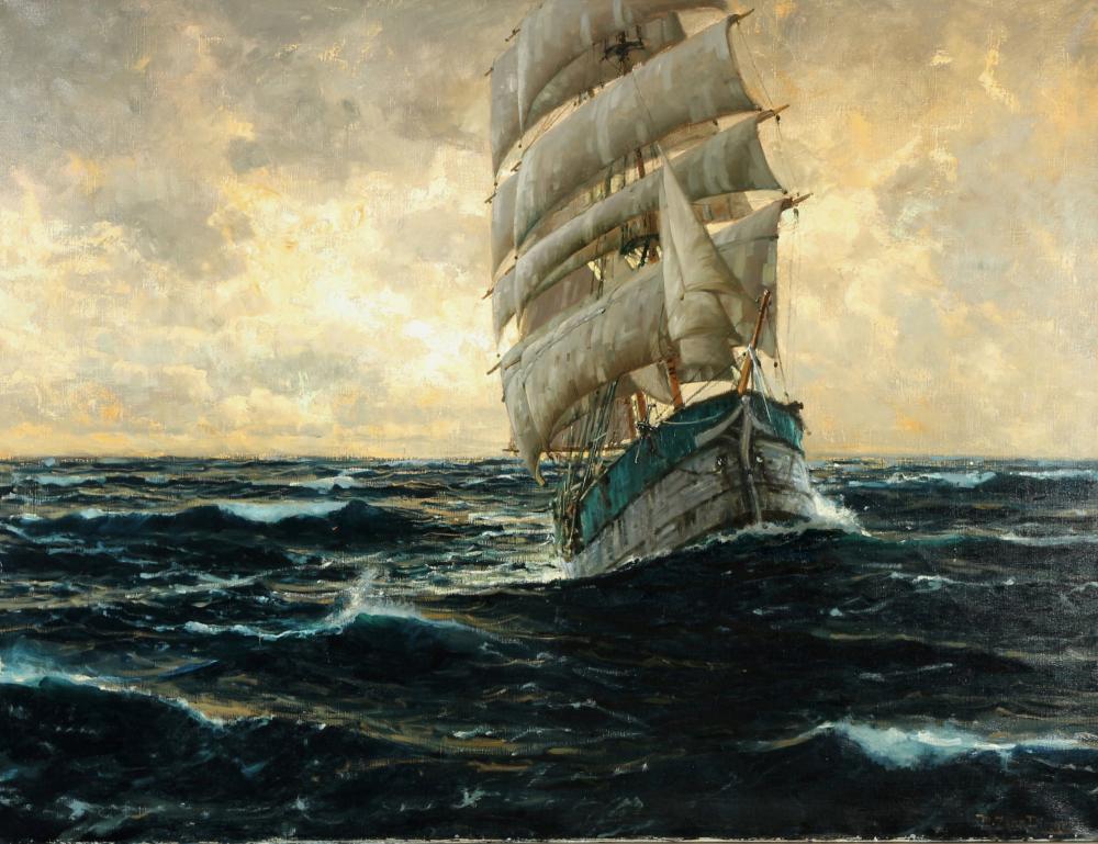 Michael Zeno Diemer comparable auction result: michael zeno diemer 1867 1939 monumental work three master on rough seas
