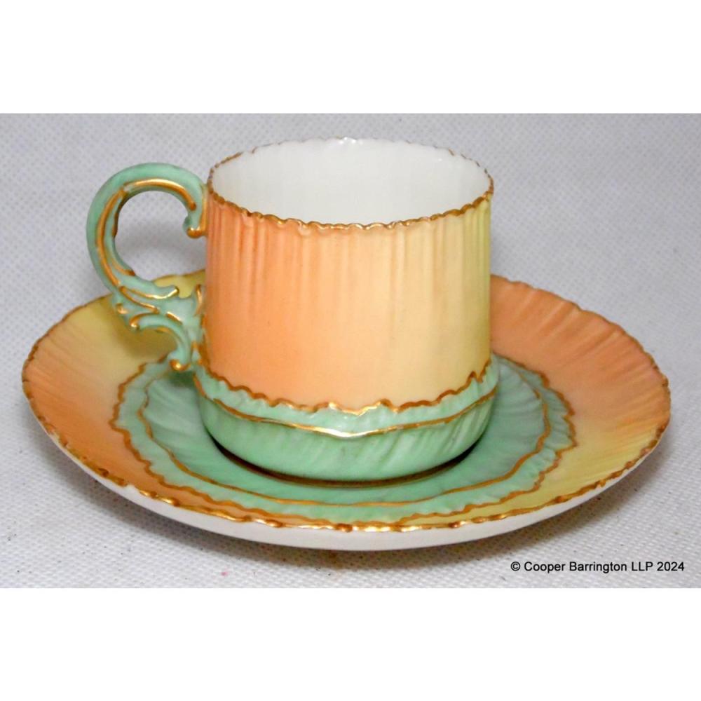 Royal Worcester Demitasse Cup and Saucer c.1896 sold by Cooper Barrington LLP, lot 291 — auction record photograph