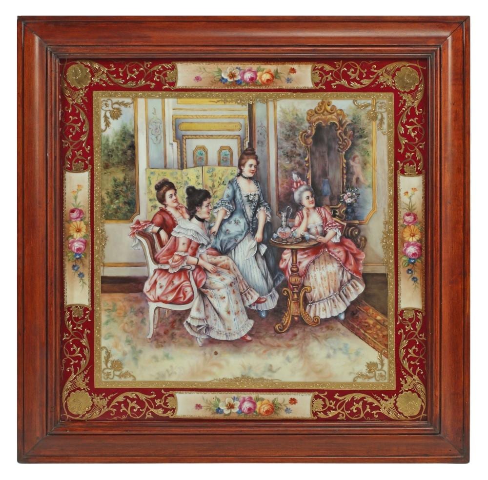 Arturo Ricci comparable auction result: framed porcelain plaque after arturo ricci