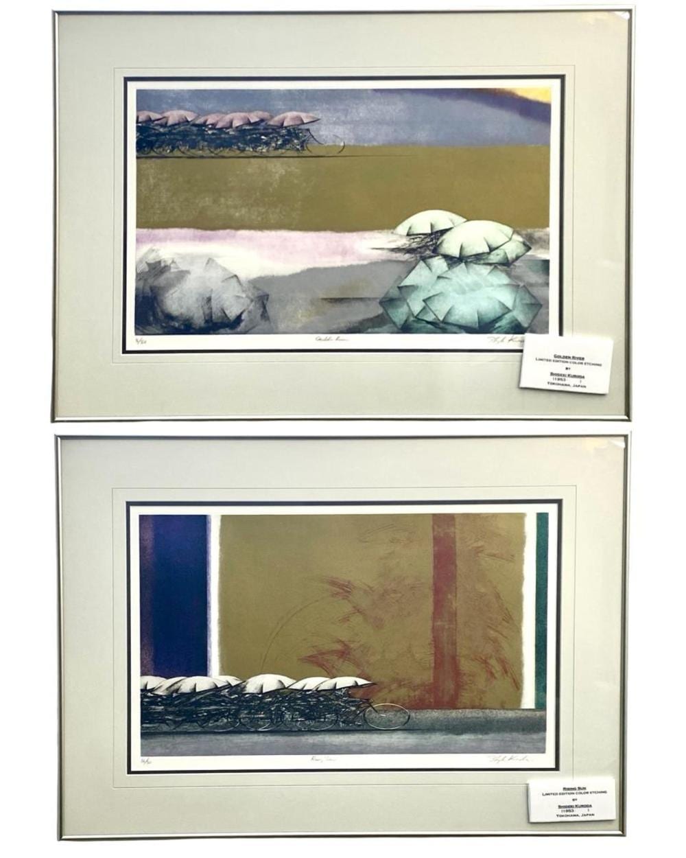 Shigeki Kuroda comparable auction result: l e signed shigeki kuroda golden river etchings