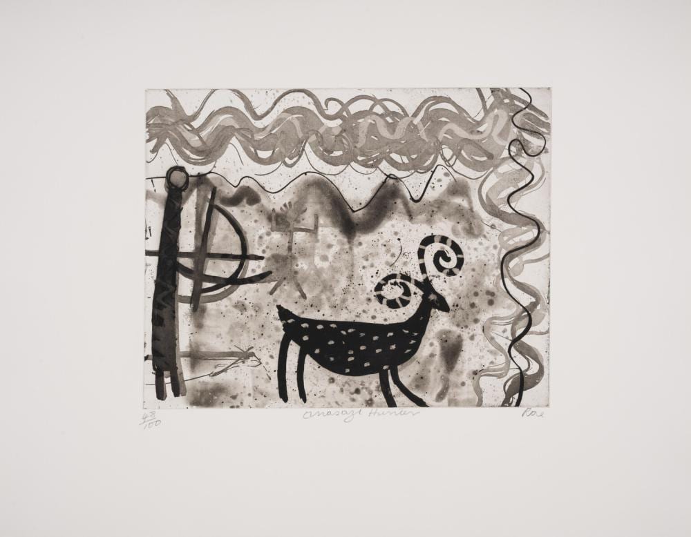 Barbara Rae comparable auction result: barbara rae b 1943 anasazi hunter from the royal academy of arts members portfolio 2000
