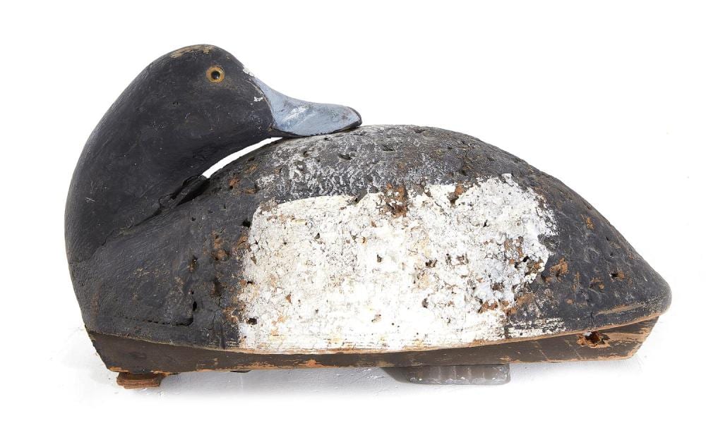 Thomas Aquinas Daly comparable auction result: painted carved wood bluebill decoy by thomas aquinas daly