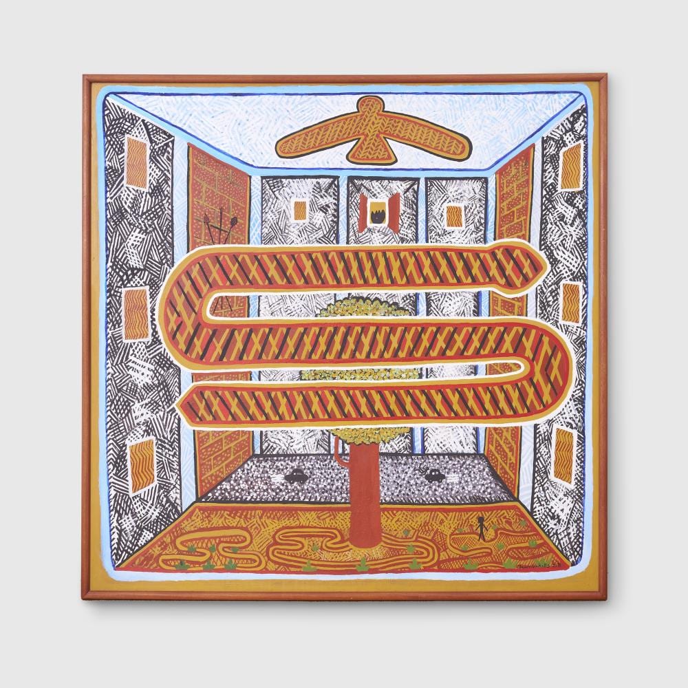 Trevor Nickolls comparable auction result: trevor nickolls 1949 2012 dream time machine time 1988