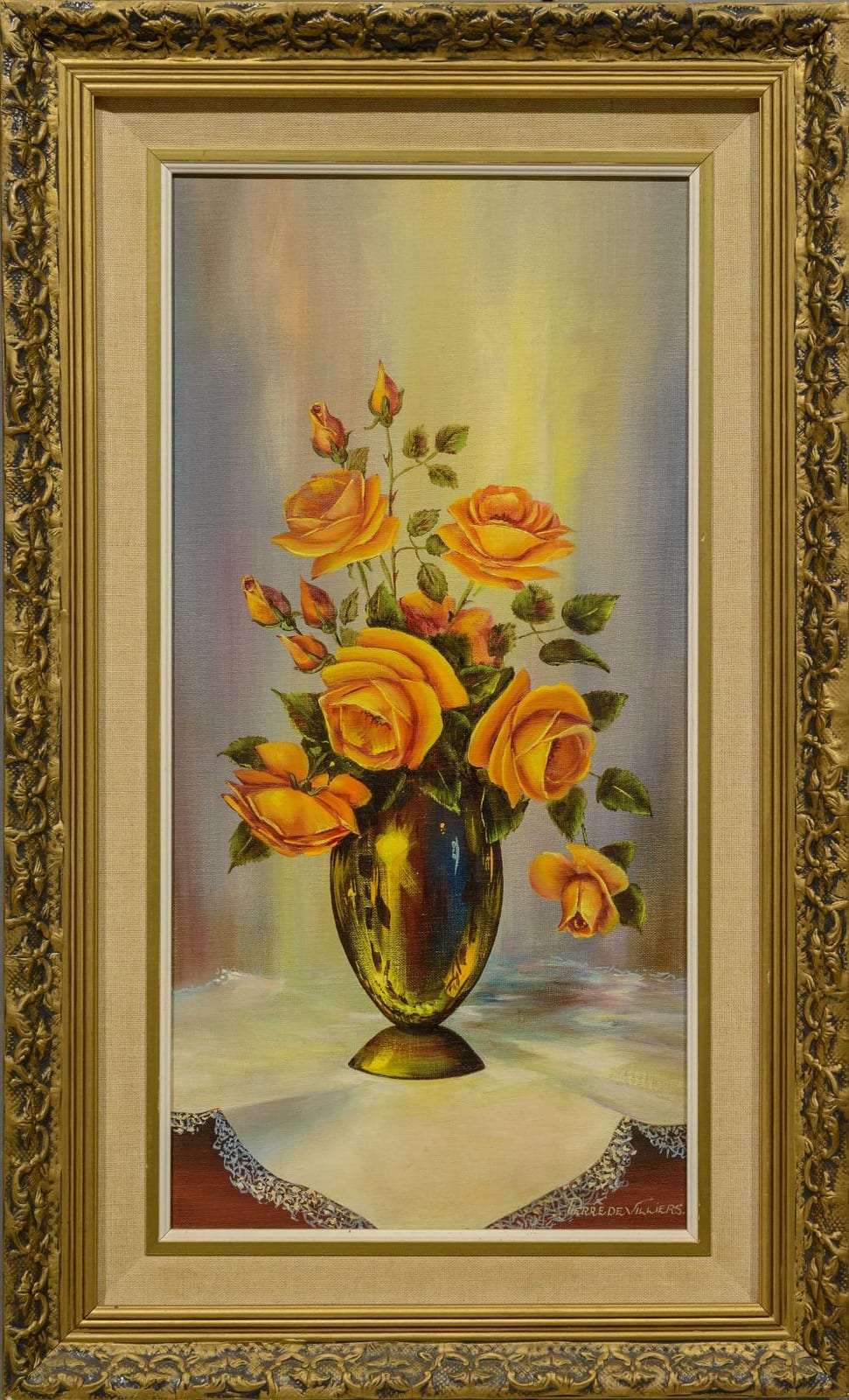 pierre de villiers sa 1921 2004 oil still life roses signed 60 x 30 · 5th Avenue Auctioneers · 2024-09-15 Pierre de Villiers comparable auction result: pierre de villiers sa 1921 2004 oil still life roses signed 60 x 30