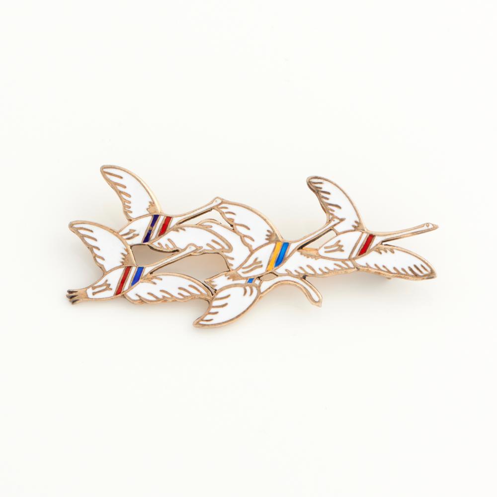 Erik (1884) Magnussen comparable auction result: erik magnussen a vintage danish enamelled brooch in silver 60 x 29mm