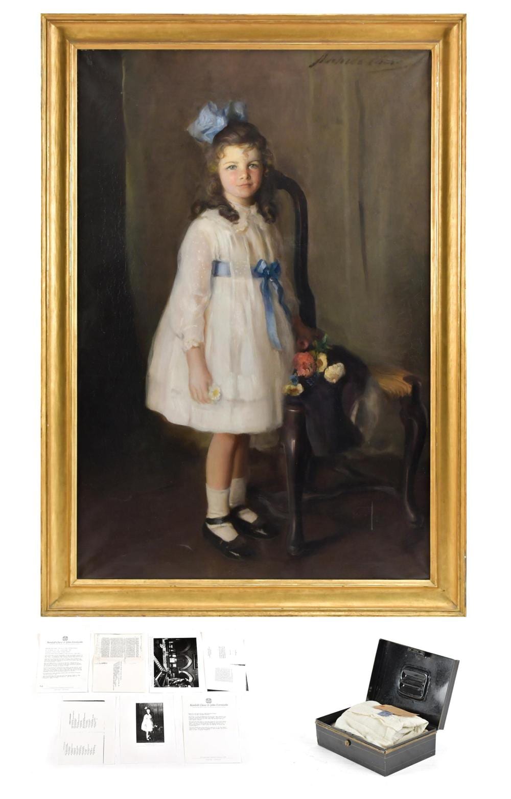 Adelaide Cole Chase comparable auction result: adelaide cole chase oil portrait of mary schenck