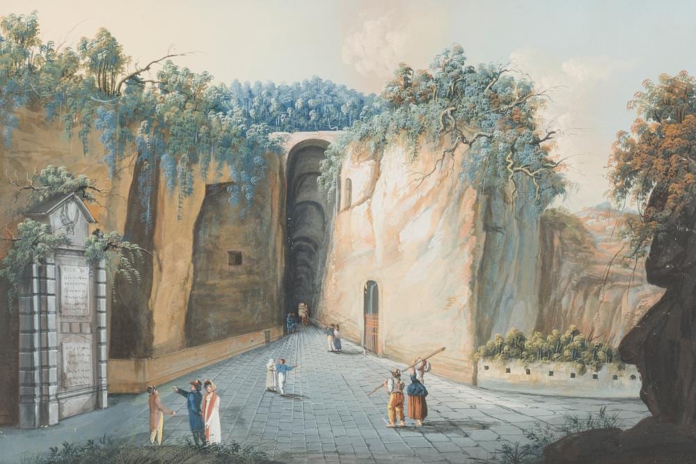 Camillo de Vito comparable auction result: camillo de vito zugeschrieben grotta di pozzuoli da posi