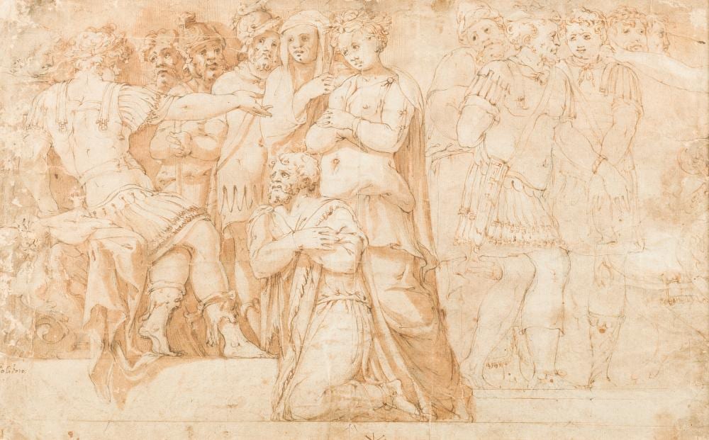 polidoro da caravaggio attr die familie des darius vor a · Hargesheimer Kunstauktionen Düsseldorf · 2024-09-14 Polidoro da Caravaggio comparable auction result: polidoro da caravaggio attr die familie des darius vor a
