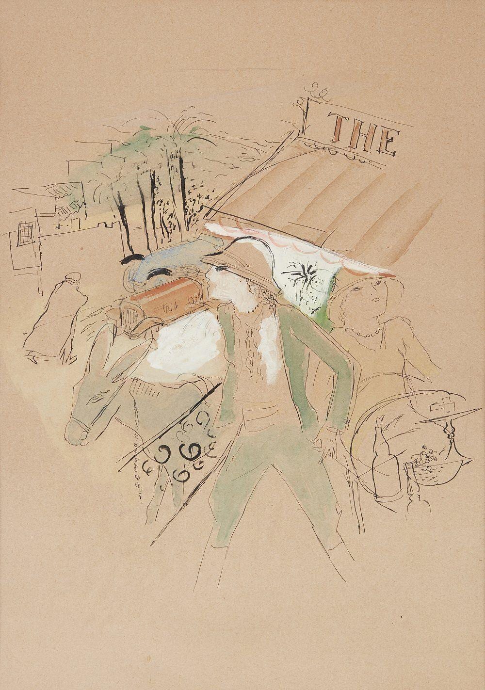 Elena Liessner-Blomberg comparable auction result: elena liessner blomberg village scene with donkey