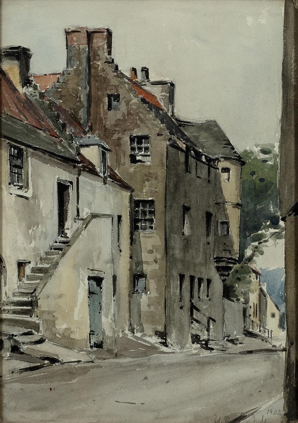 Francis Campbell Boileau Cadell comparable auction result: francis campbell boileau cadell rsa rsw old houses inverkeithing