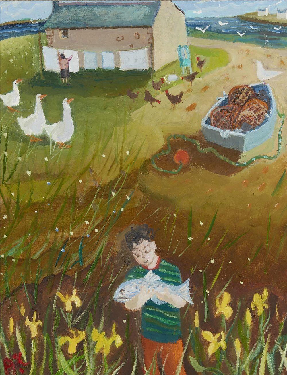 Lady Anthea Craigmyle comparable auction result: anthea craigmyle boy with fish 2003