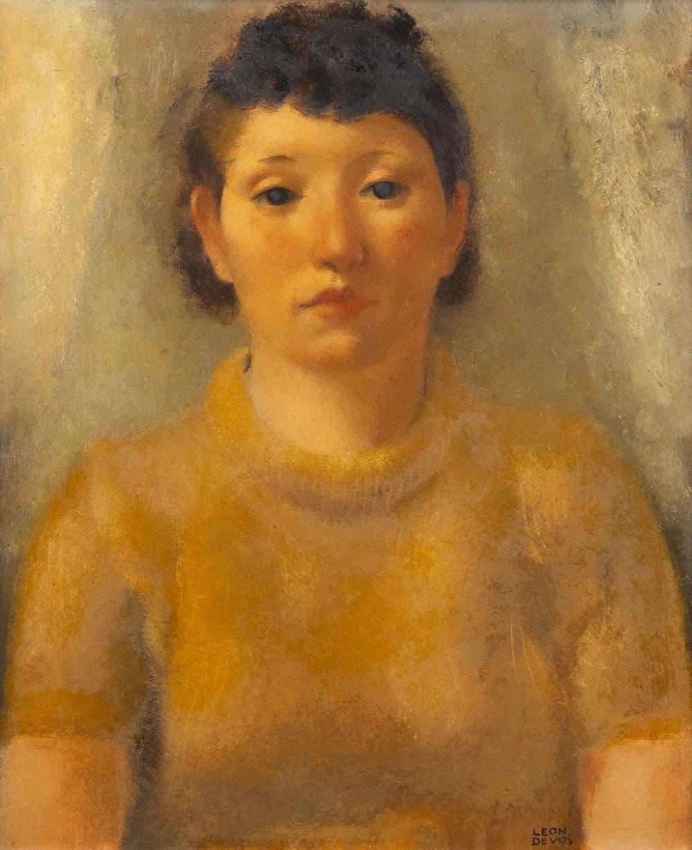 Léon Devos comparable auction result: l on devos 1897 1974 t te de femme w 50 x h 60 cm