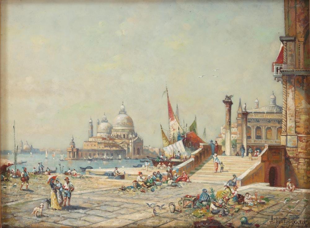 Albert Munghard comparable auction result: albert munghard american 1919 1998 venice scene oil on panel