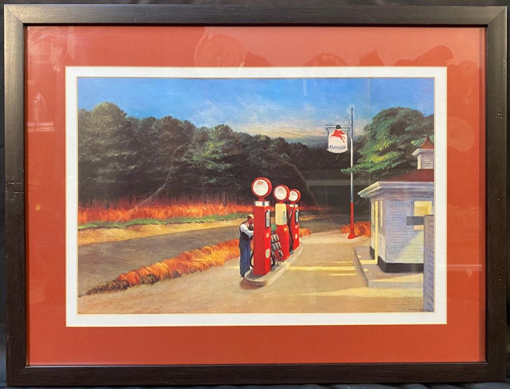 EDWARD HOPPER (1882-1967) LIMITED EDITION COLOR LITHOGRAPH TITLED GAS, 19.5IN X 25IN (50cm x 64cm) sold by The Rug Life Auctions, lot 298 — auction record photograph