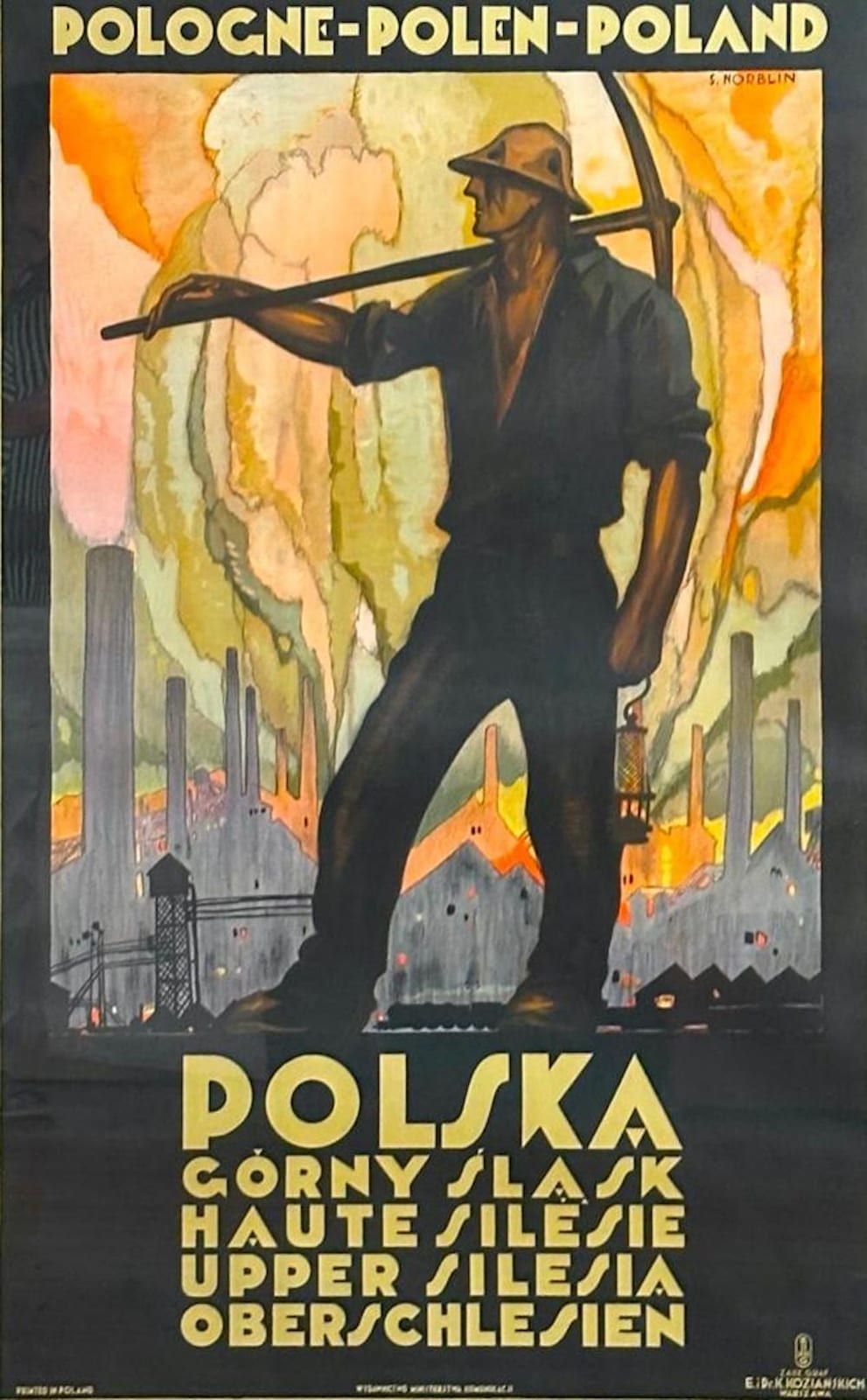 Stefan Norblin comparable auction result: stefan norblin poster polska upper silesia