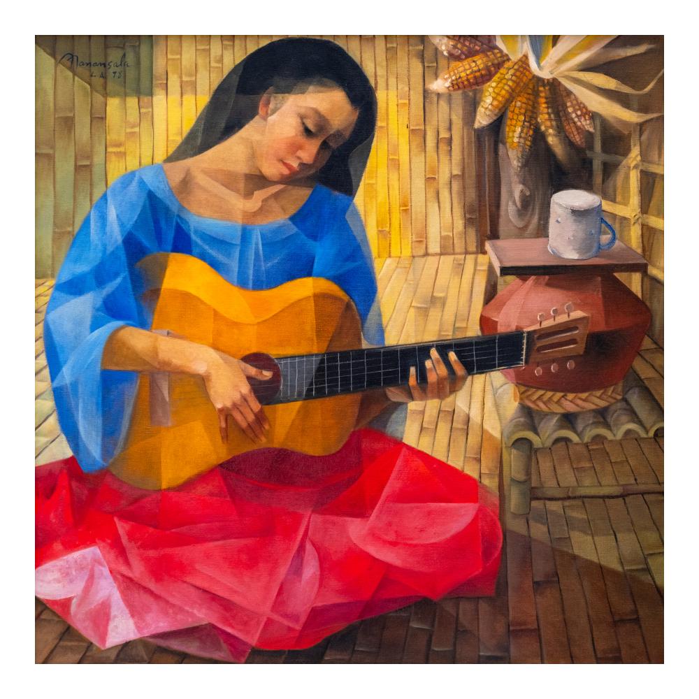 Vicente Manansala (1910 - 1981) - Woman Playing Guitar comparable sale
