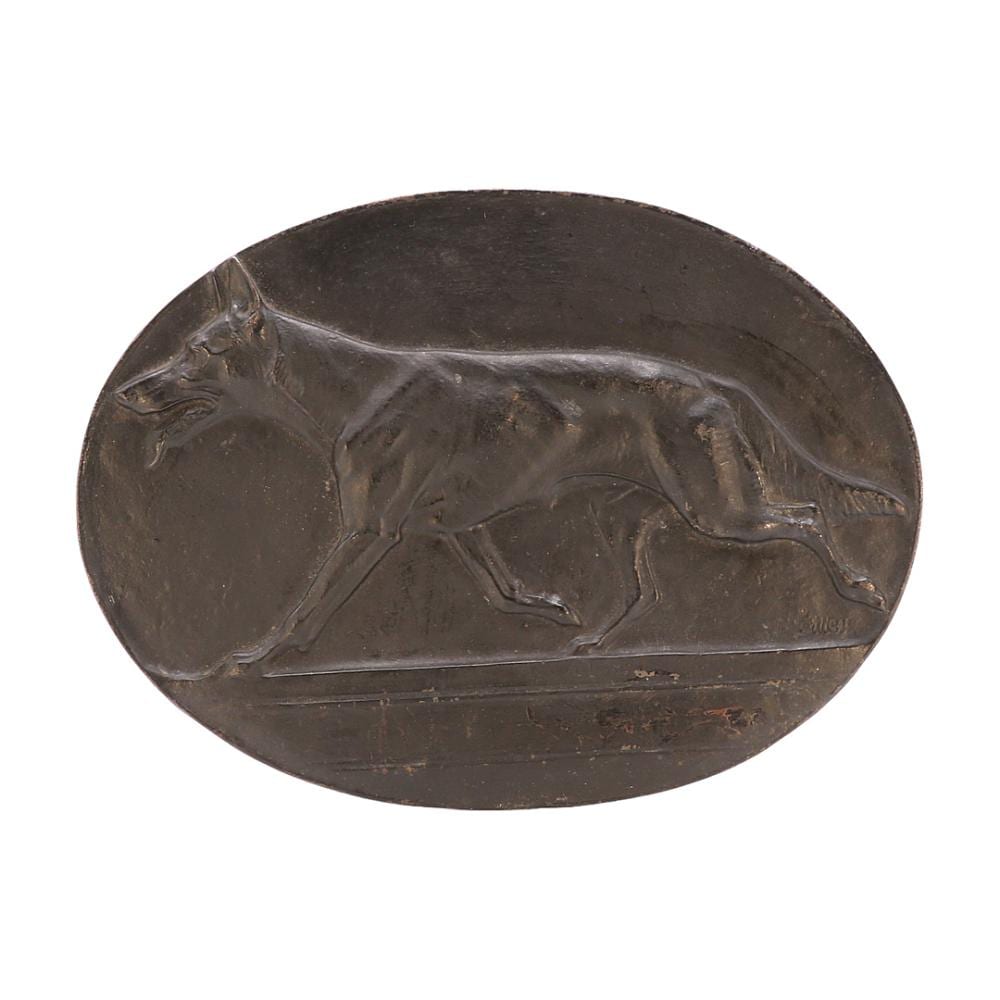 Fritz Diller comparable auction result: fritz diller 1875 1946 relief german shepherd around 1935