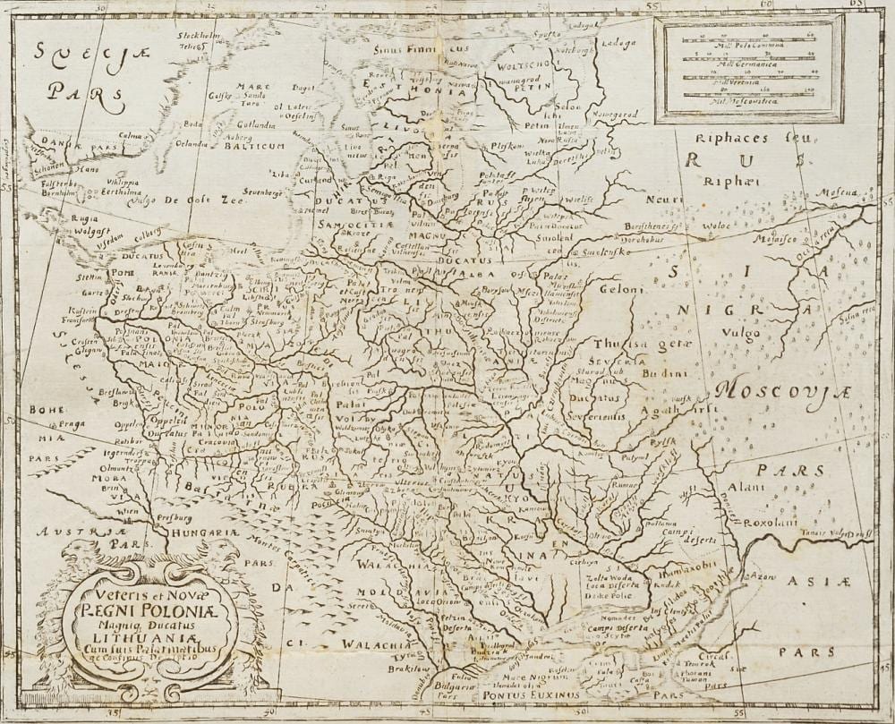 Philipp Clüver comparable auction result: philipp cl ver 1580 1622 map of poland lithuania