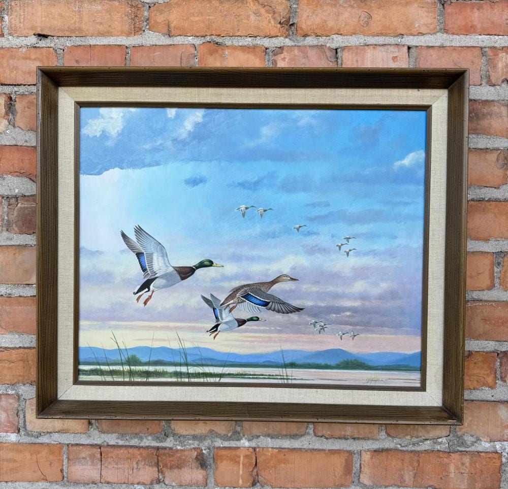 Ron Jenkins comparable auction result: ron jenkins oil on board duck painting