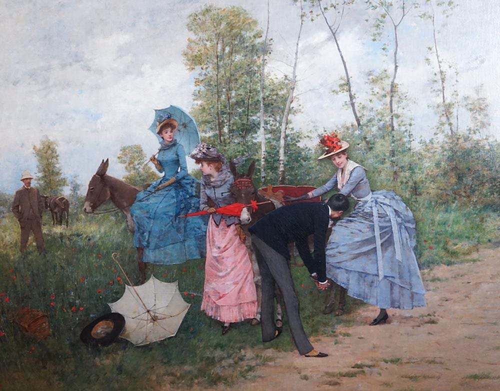 Francisco (1848) Miralles comparable auction result: francisco miralles spanish 1848 1901 an outing on donkeys oil on canvas 71 x 90cm