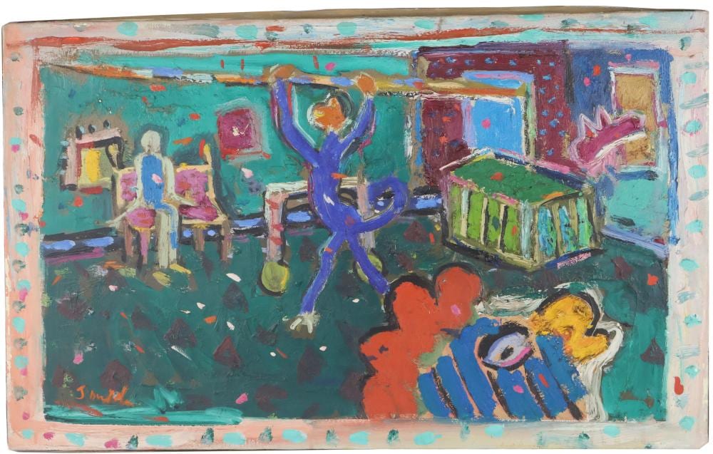 Jay Milder comparable auction result: jay milder american 1934 abstract interior oil on canvas