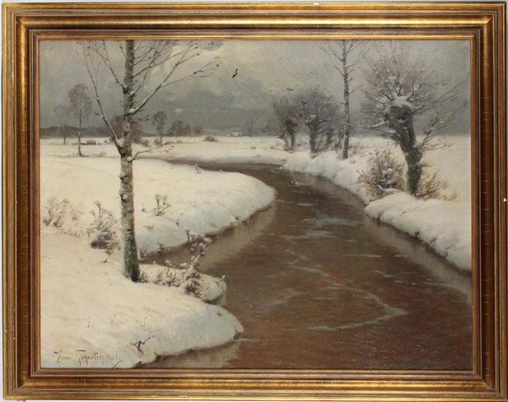 heinrich gogarten german 1850 1911 winter landscape with stream oil on canvas · Nye & Company · 2024-09-12 Heinrich Gogarten comparable auction result: heinrich gogarten german 1850 1911 winter landscape with stream oil on canvas