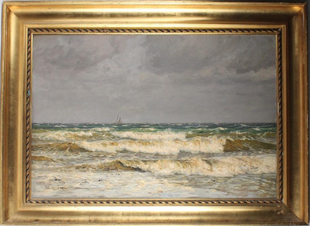 Vilhelm Arnesen comparable auction result: vilhelm arnesen danish 1865 1948 oceanscape oil on canvas